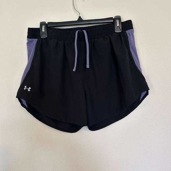 Under Armour Women's Speed Stride Black and Purple Large - Picture 2 of 11
